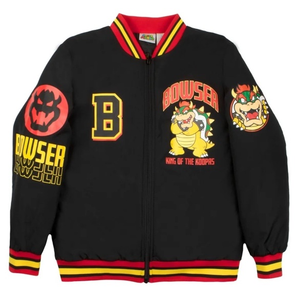 Nintendo Super Mario Bomber Jacket, Bowser Jacket Size 5/6 - Picture 1 of 12